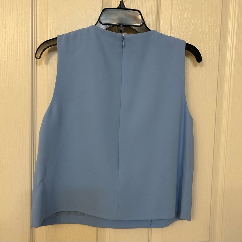 Veronica Beard Drexley Boxy Sleeveless Button-Up Top in Blue Sky Size 8 - Picture 11 of 11
